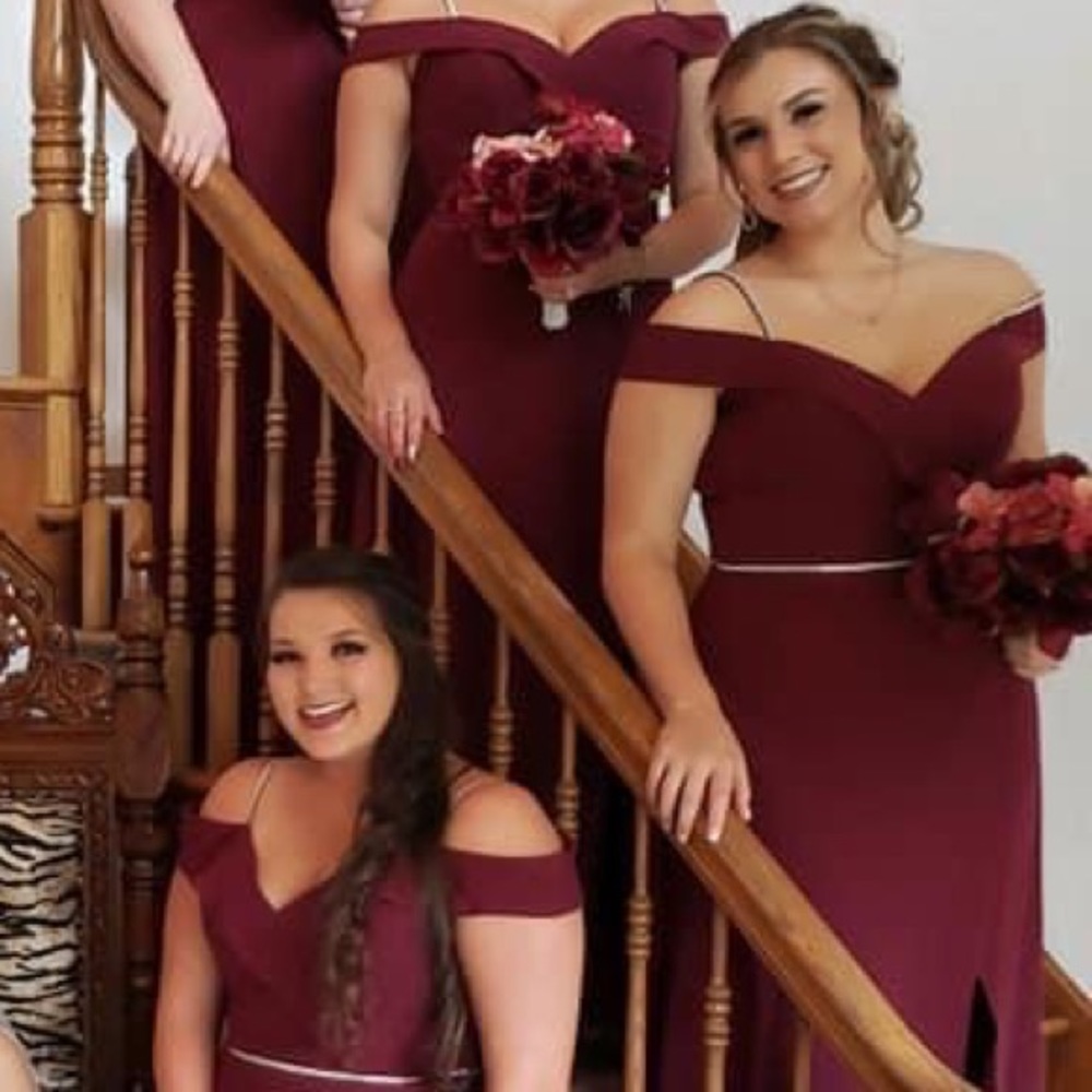 Maroon Bridesmaids dress